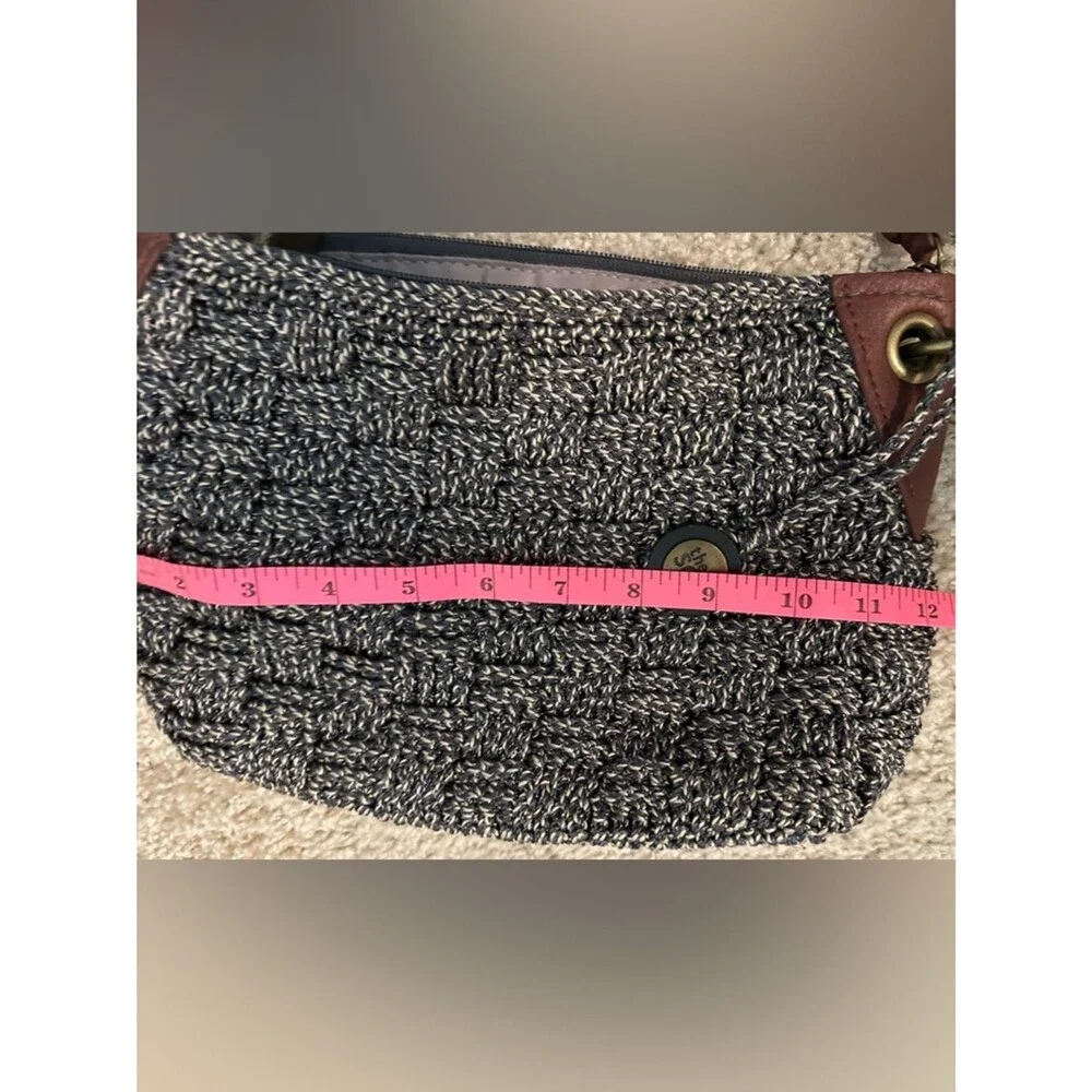 The Sac Woven Hobo Shoulder Bag in Brown and Cream